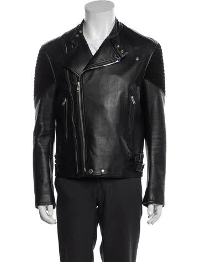 Pre-owned Givenchy Lambskin Moto Jacket In Black