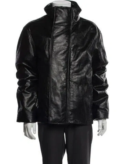 Pre-owned Givenchy Lambskin Puffer Coat In Black