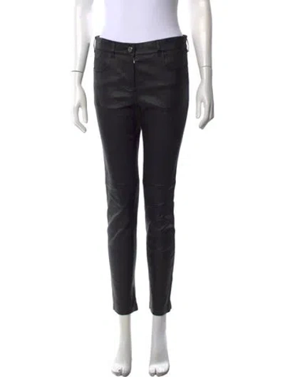 Pre-owned Givenchy Lambskin Skinny Leg Pants In Black