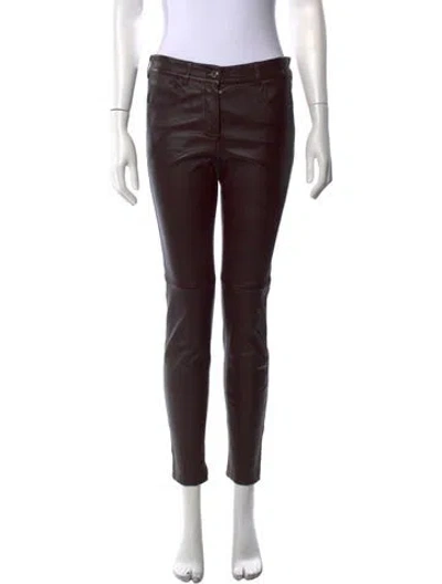 Pre-owned Givenchy Lambskin Skinny Leg Pants In Brown