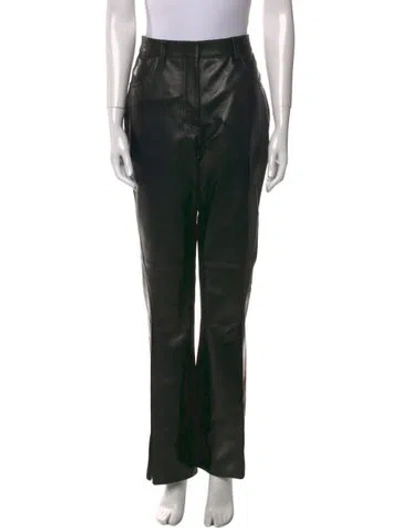 Pre-owned Givenchy Lambskin Straight Leg Pants W/ Tags In Black