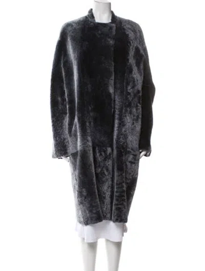 Pre-owned Givenchy Lambskin Tie-dye Print Coat W/ Tags In Gray