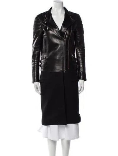 Pre-owned Givenchy Lambskin Trench Coat In Black