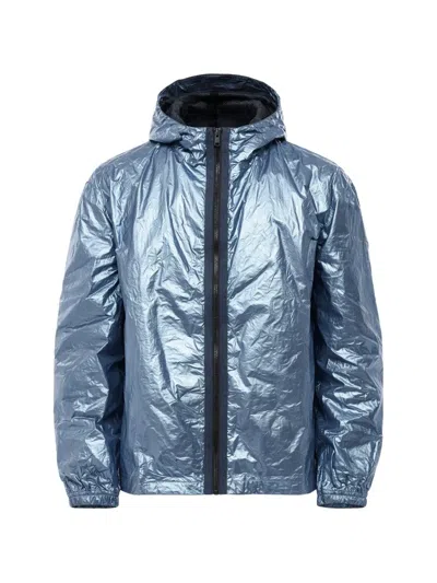 Givenchy Lamé Hooded Jacket In Blue