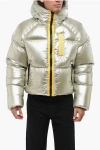 Givenchy Laminated Down Jacket With Contrasting Details In Silver
