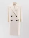 Givenchy Lapel Double-breasted Wool Coat Wide In Neutral