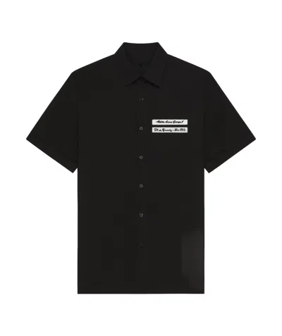 Givenchy Lapel Short-sleeved Shirt In Black