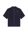 Givenchy Lapel Short-sleeved Shirt In Navy Blue