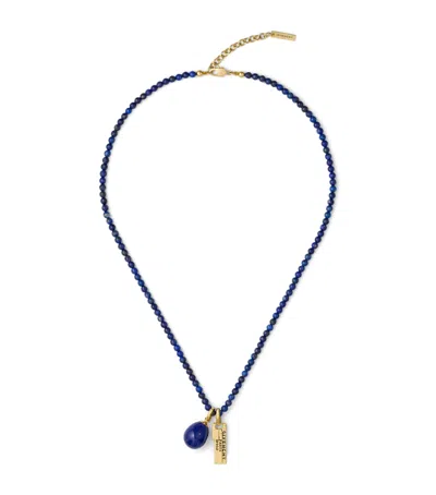 Givenchy Lapis Lazuli  Tape Necklace In Blue