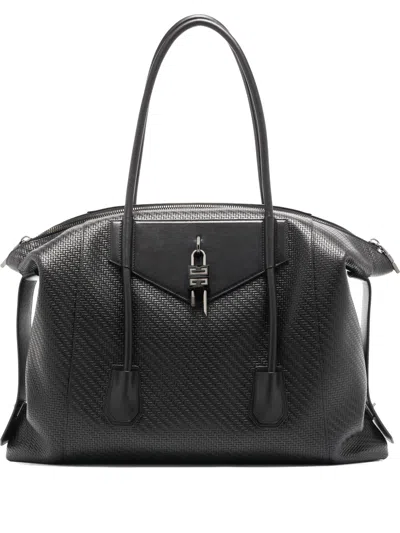 Givenchy Large Antigona Lock Tote Bag In Black