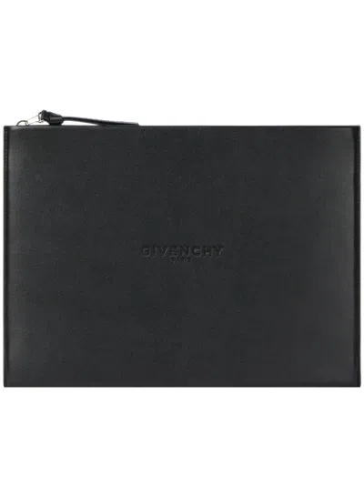 Givenchy Large Antigona Stamped Clutch Bag In Black