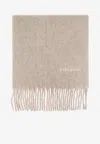Givenchy Large Fringed Wool Scarf In Sand