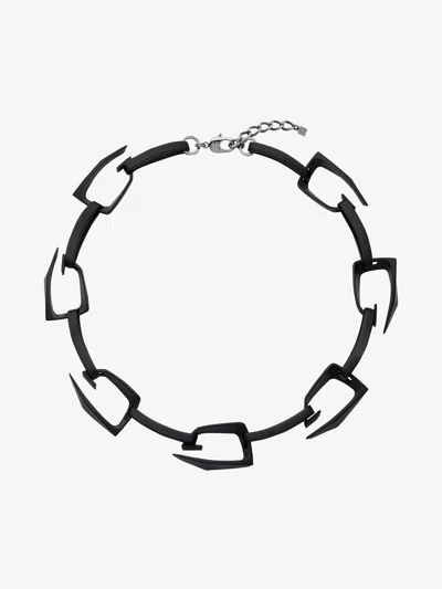 Givenchy Large Giv Cut Necklace In Metal And Enamel In Black