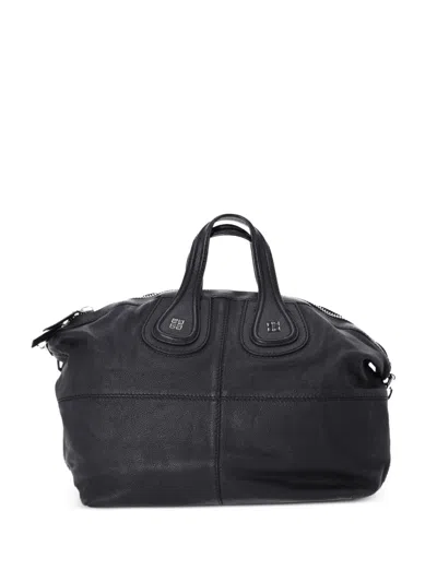 Pre-owned Givenchy Large Nightingale Leather Handbag In Black