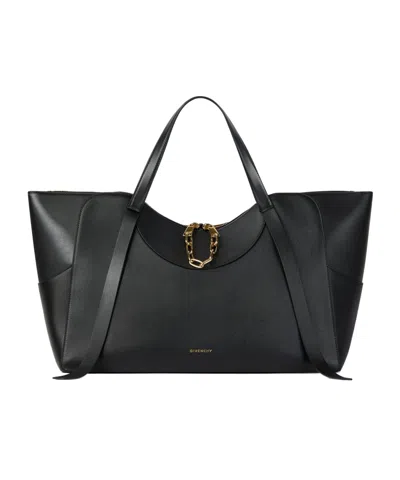 Givenchy Large The Snatch Bag In Grained Leather In Black
