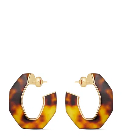 Givenchy Large Tortoiseshell Earrings In Brown