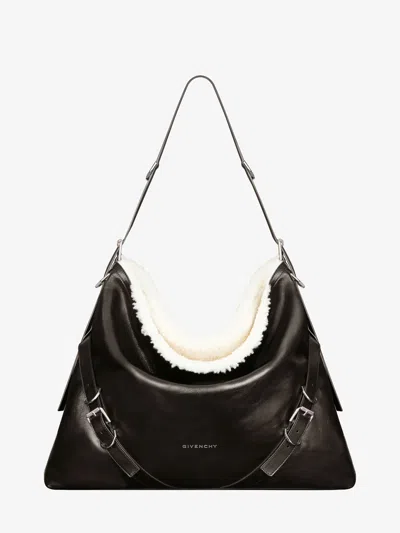 Givenchy Large Voyou Bag In Shearling In Multicolor