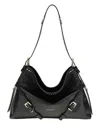 Givenchy Women Large Voyou Shoulder Bag In Shiny Leather In Black