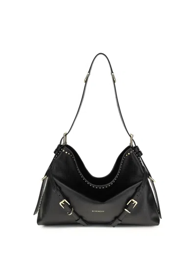 Givenchy Large Voyou Shoulder Bag In Shiny Leather In Brown