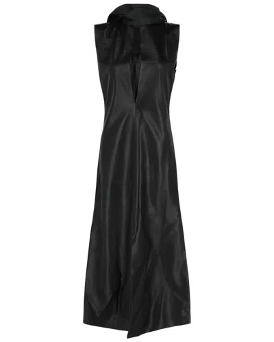 Givenchy Lavalliere Leather Midi Dress In Black