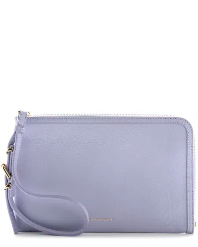 Givenchy Lavender Calfskin Leather Voyou Pouch Wristlet (authentic Pre-loved)