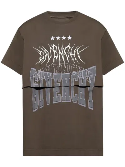 Givenchy Double-sided Logo T-shirt In Brown
