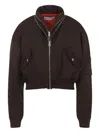 Givenchy Cropped Bomber Jacket With High Collar And Front Zip Closure In Brown