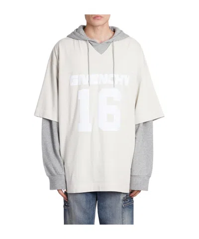 Givenchy Layered Drawstring Hoodie In White