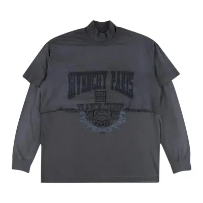 Pre-owned Givenchy Layered Embroidered Long-sleeve T-shirt 'black/grey' | Men's Size M
