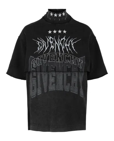 Givenchy Layered Graphic T-shirt With Balaclava In Black
