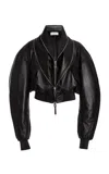 Givenchy Double Shawl-collar Leather Crop Bomber Jacket