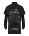 Givenchy Layered Long Sleeve Graphic T-shirt With Balaclava In Black