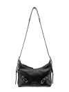 GIVENCHY LEAHTER SHOULDER BAG WITH FRONTAL STRAPS