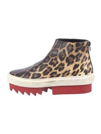 Pre-owned Givenchy Leather Animal Print Chunky Sneakers In Red