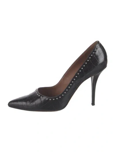 Pre-owned Givenchy Leather Animal Print Pumps In Black