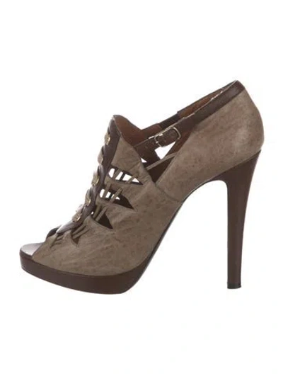 Pre-owned Givenchy Leather Animal Print Pumps In Brown