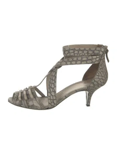 Pre-owned Givenchy Leather Animal Print Pumps In Green