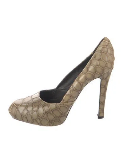Pre-owned Givenchy Leather Animal Print Pumps In Neutrals