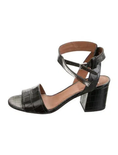 Pre-owned Givenchy Leather Animal Print Sandals In Black