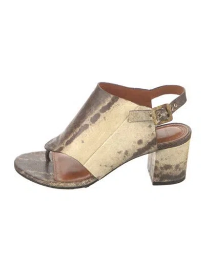Pre-owned Givenchy Leather Animal Print Sandals In Brown