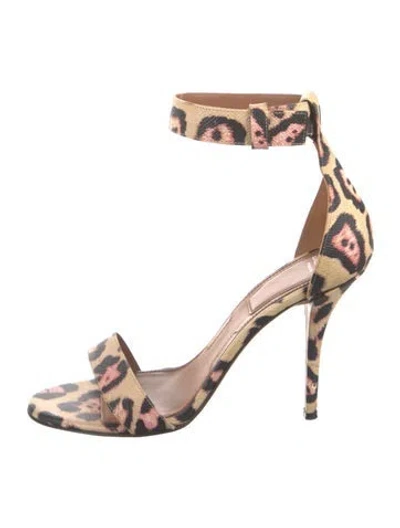 Pre-owned Givenchy Leather Animal Print Sandals In Neutrals
