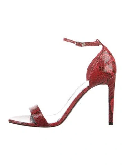 Pre-owned Givenchy Leather Animal Print Sandals In Red