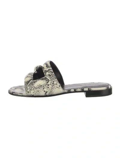 Pre-owned Givenchy Leather Animal Print Slides In Multicolor