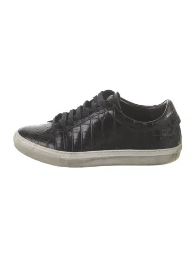 Pre-owned Givenchy Leather Animal Print Sneakers In Black