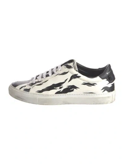 Pre-owned Givenchy Leather Animal Print Sneakers In White