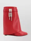 Givenchy Shark Lock Leather Ankle Boots With Covered Wedge Heels