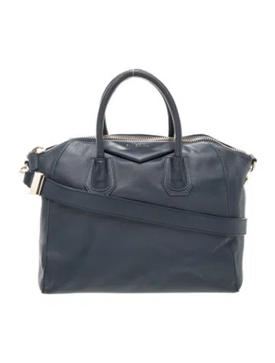 Pre-owned Givenchy Leather Antigona Bag Medium In Blue