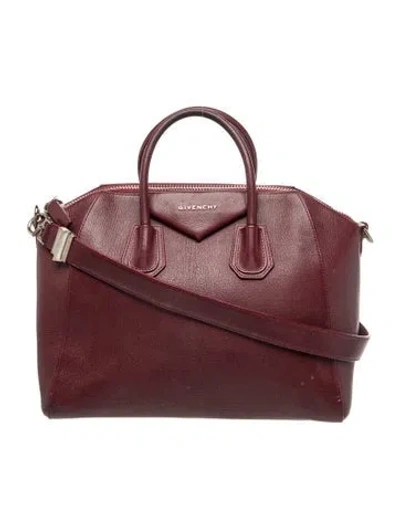 Pre-owned Givenchy Leather 'antigona In Burgundy