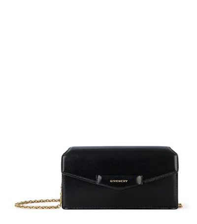 Givenchy Leather Antigona Chain Wallet In Black
