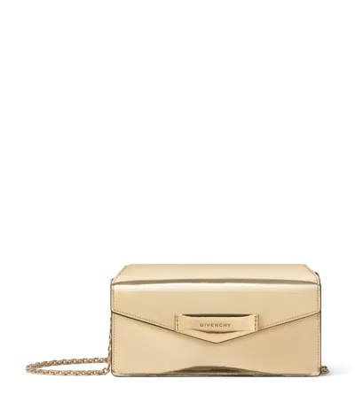 Givenchy Leather Antigona Chain Wallet In Gold